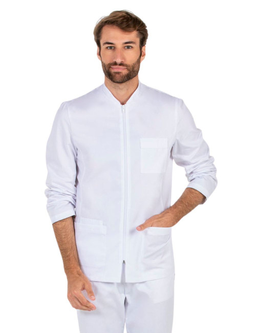 CASACA BLANCA CON CREMALLERA M/C 8073 HOMBRE