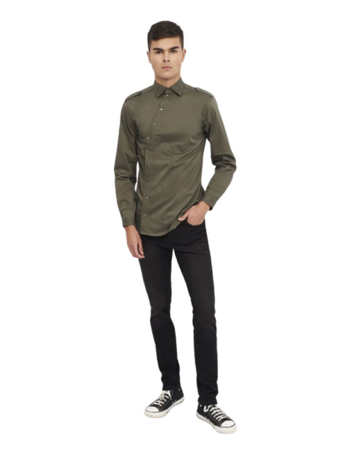CAMISA CIERRE LATERAL SLIM FIT 2136 HOMBRE